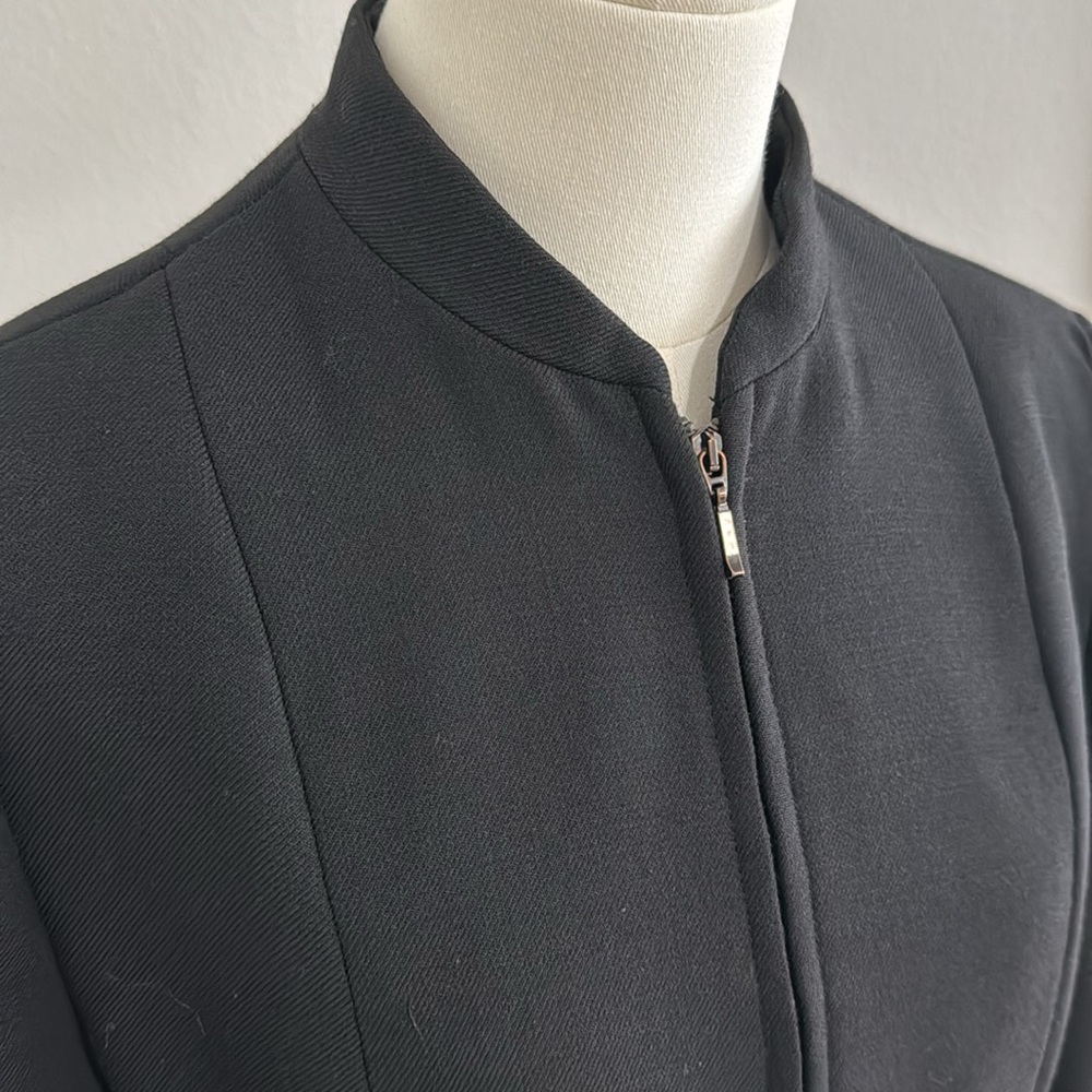 Snape ZARA Black Coat Jacket Zip Up High Low - Picture 4 of 12